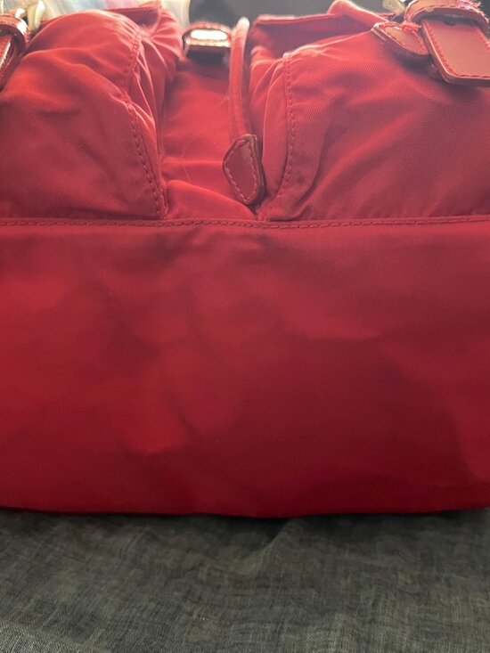 *AMAZING* VINTAGE 90s - Y2K PRADA Vela Mini Backpack Tessuto Red Silver Hardware main image 6